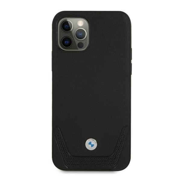 BMW Hülle für iPhone 12 Pro Max 6,7" /schwarz hardCase leder Perforate