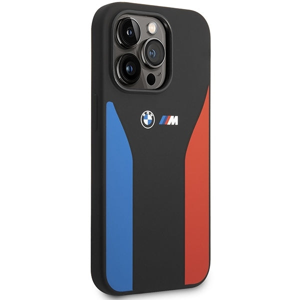 bmw-hulle-fur-iphone-14-pro-6-1-schwarz-silikon-blau-rot-stripes-m-collection
