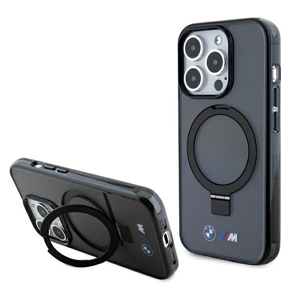 BMW Hülle für iPhone 15 Pro 6.1"schwarz hardcase Ring Stand M Collection MagSafe