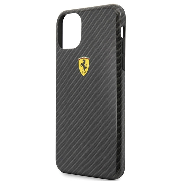 iPhone 11 Pro Max Hülle Ferrari On Track Carbon Effect Hülle-Case Schwarz