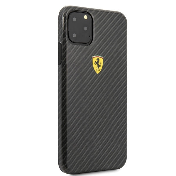 iPhone 11 Pro Max Hülle Ferrari On Track Carbon Effect Hülle-Case Schwarz