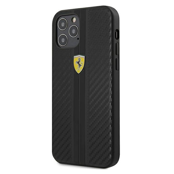 Ferrari - On Track - PU Carbon - iPhone 12 Pro Max (6.7) Handyhülle - Schwarz