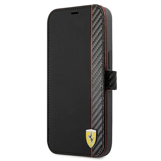 Ferrari Hülle für iPhone 13 mini 5,4" /Schwarz book On Track Carbon Stripe