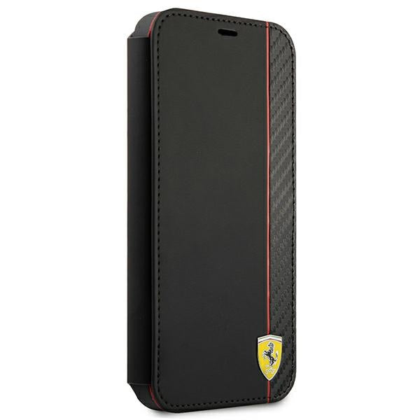 Ferrari Hülle für iPhone 13 6,1" /Schwarz book On Track Carbon Stripe