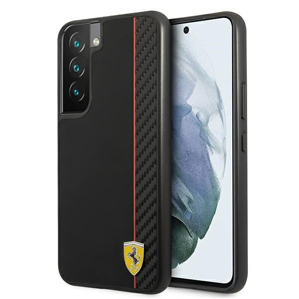 Ferrari Hülle Für Samsung S22 S901 /Schwarz Case Hülle On Track Carbon Stripe