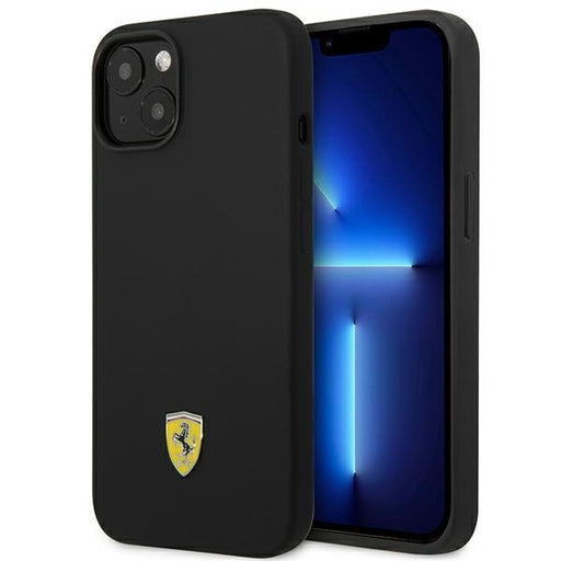 Ferrari Hülle für iPhone 14 Plus 6,7" /Schwarz hard Case Silikon Metal Logo