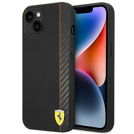 Ferrari Hülle für iPhone 14 6,1" /Schwarz hard Case Carbon