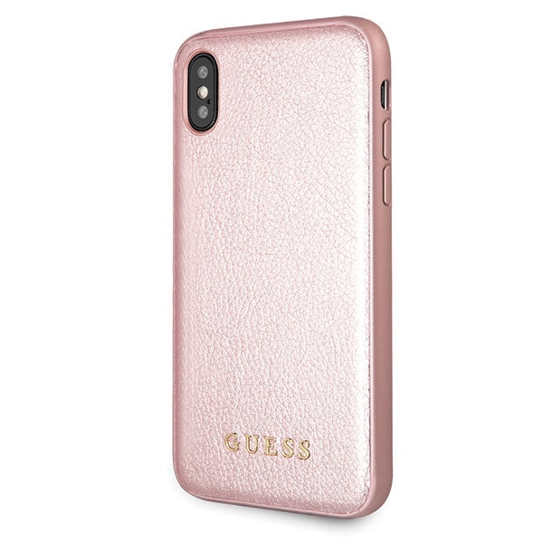 iPhone X Handyhülle - Guess - Iridescent TPU- Hardcover -Rosa Gold
