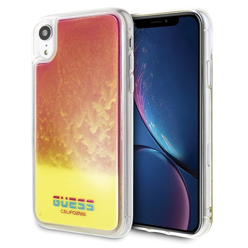iPhone XR Handyhülle Guess Glow in The Dark PC/TPU Cover Sand/Rosa