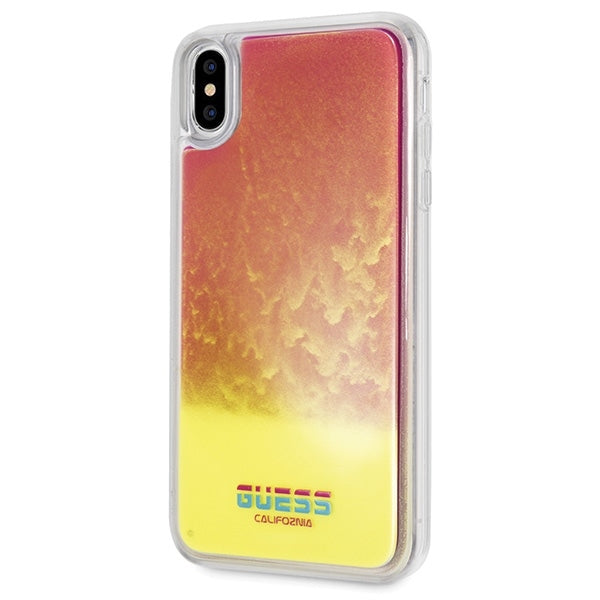 iPhone XS Max Handyhülle Guess Glow in The Dark PC/TPU Cover Sand/Rosa
