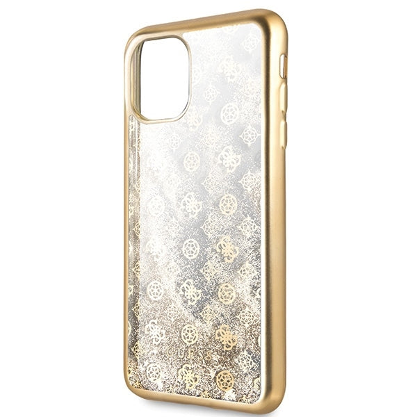 iPhone 11 Pro Max HandyHülle Guess 4G Peony Glitter Cover Gold