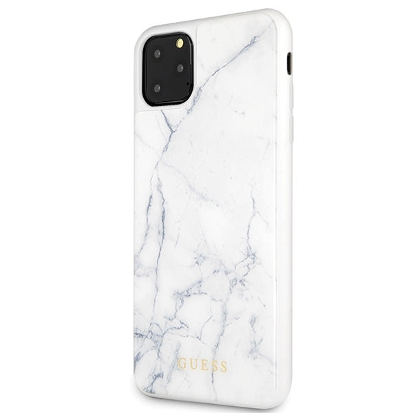 iPhone 11 Pro Max Hülle Guess Marble Collection Weiss - Hard Case - Schutzhülle
