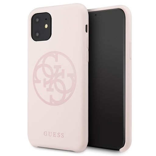 Guess iPhone 11 6,1 / Xr light rosa Hülle case Silikon 4G Tone On Tone