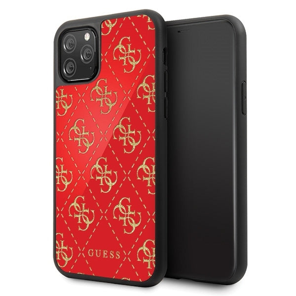 iPhone 11 Pro Handyhülle -Guess 4G Double Layer Glitter case -Rot