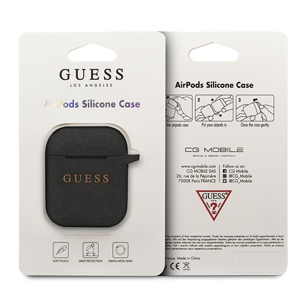 Airpods Hülle Guess Airpods Silikon Cover Schwarz
