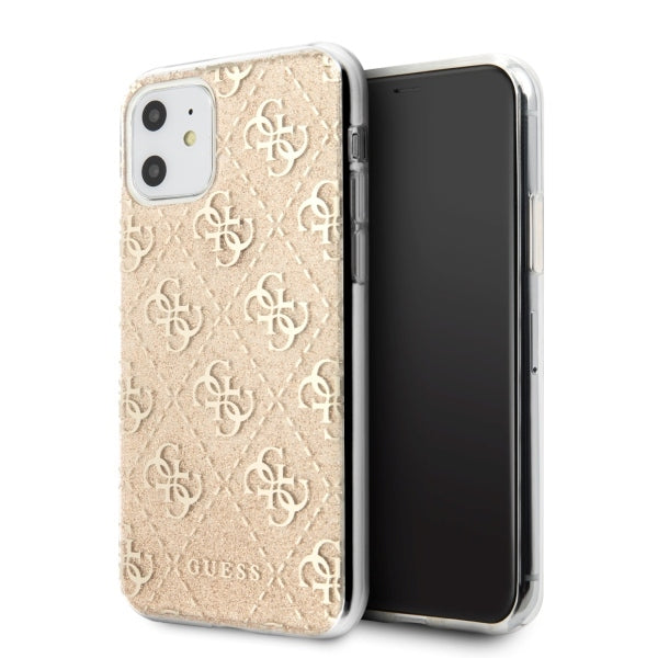 iPhone 11 Hülle Guess 4G Glitter Cover Gold