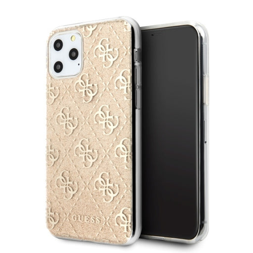 iPhone 11 Pro Max Hülle Guess 4G Glitter Cover Gold