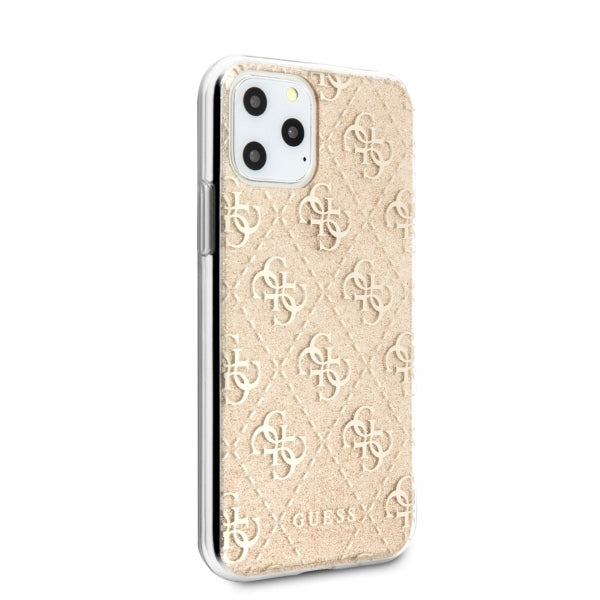 iPhone 11 Pro Max Hülle Guess 4G Glitter Cover Gold