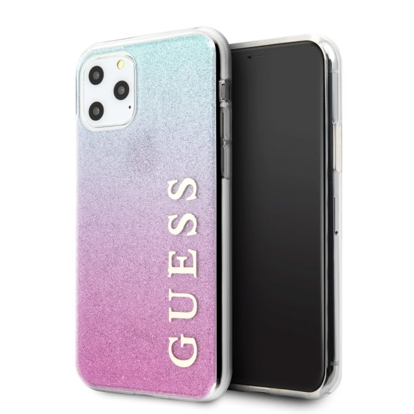 iPhone 11 Pro Schutzhülle Guess pink blau hard case Glitter Gradient