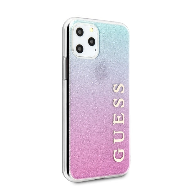 iphone-11-pro-schutzhulle-guess-pink-blau-hard-case-glitter-gradient