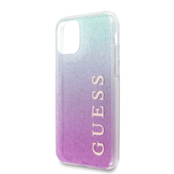 iPhone 11 Pro Max Hülle Guess Glitter Gradient Case Rosa/Blau