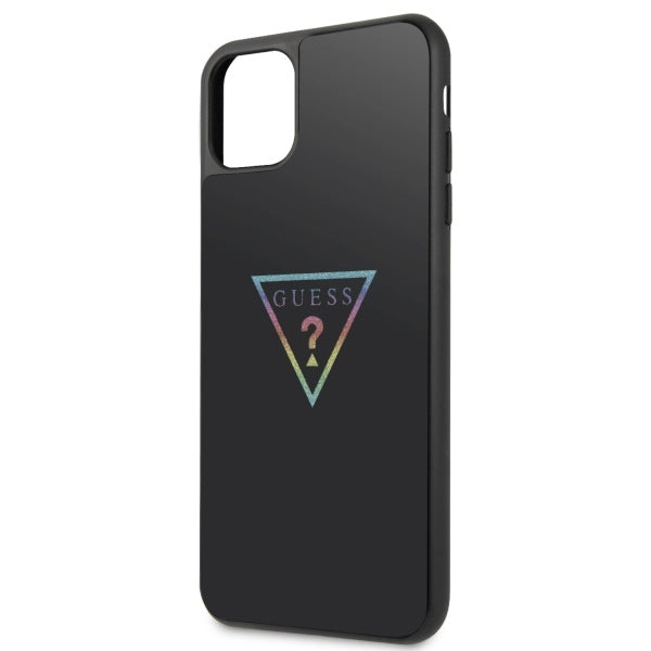 iphone-11-pro-max-handyhulle-guess-triangle-glitter-case-schwarz