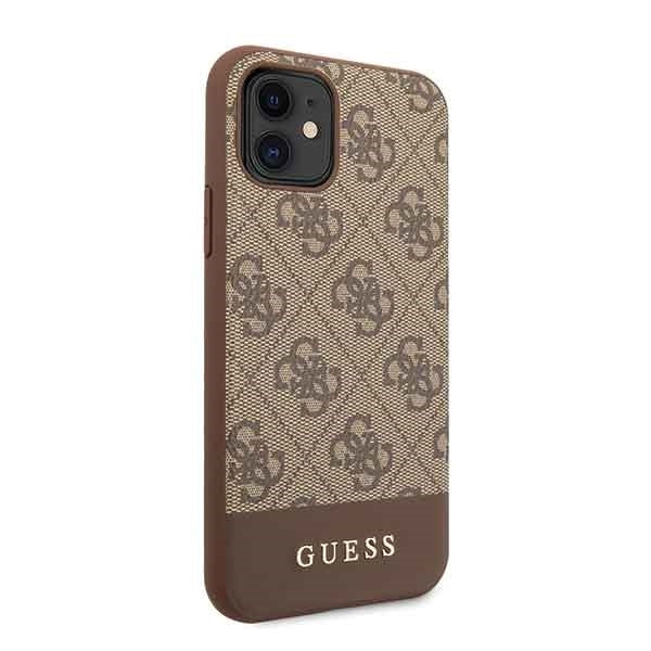 guess-hulle-fur-iphone-11-xr-6-1-braun-hard-case-4g-stripe-collection