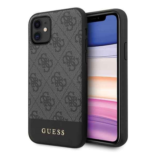 iPhone 11 Hülle -Guess 4G Stripe Collection case -Grau
