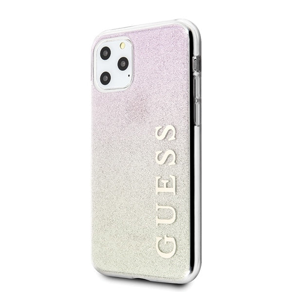 iphone-11-pro-max-handyhulle-guess-glitter-gradient-cover-rosa