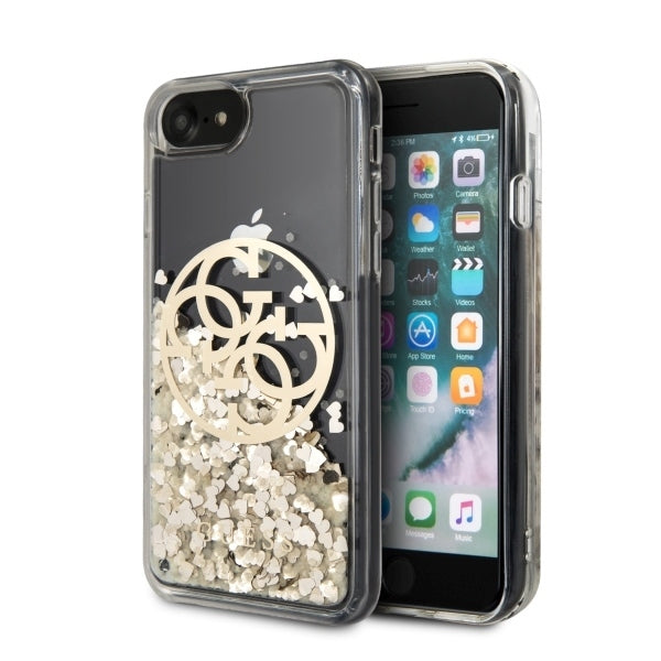 iPhone 7/8/SE2020 Hülle Guess Circle Glitter Cover Gold