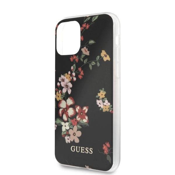 iphone-11-pro-max-case-hulle-guess-flower-shiny-n-4-cover-schwarz