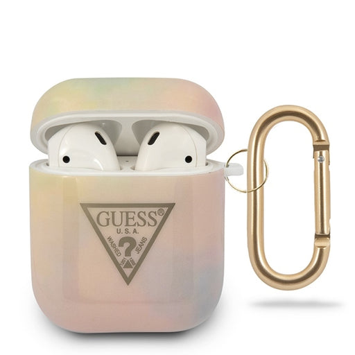 Guess Hülle für AirPods 1/2 cover Rosa Tie & Dye Collection