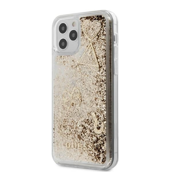 Schutzhülle Guess iPhone 12 Pro Max 6,7" gold/ hardcase Glitter Charms