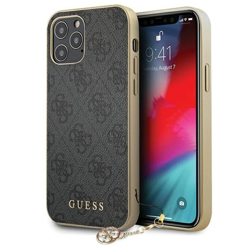 Guess - 4G Charms - iPhone 12, 12 Pro (6.1) - Grau - Hard Case - Handyhülle