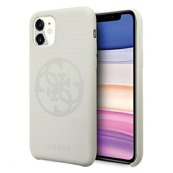 iPhone 11 case Hülle -Guess 4G Silikon Tone Cover Weiss