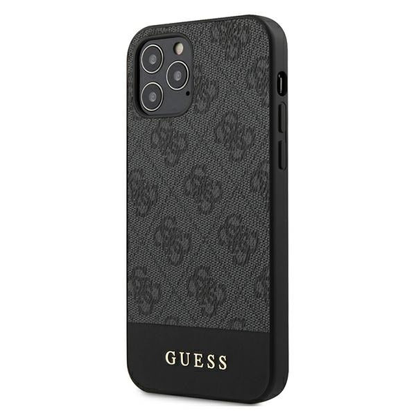 Schutzhülle Guess iPhone 12 Pro Max 6,7" /grau hardcase 4G Stripe Collection