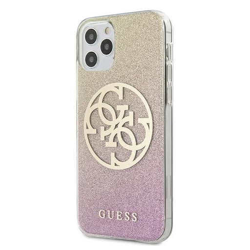 Schutzhülle Guess iPhone 12/12 Pro 6,1" gold pink hard case Glitter Gradient 4G