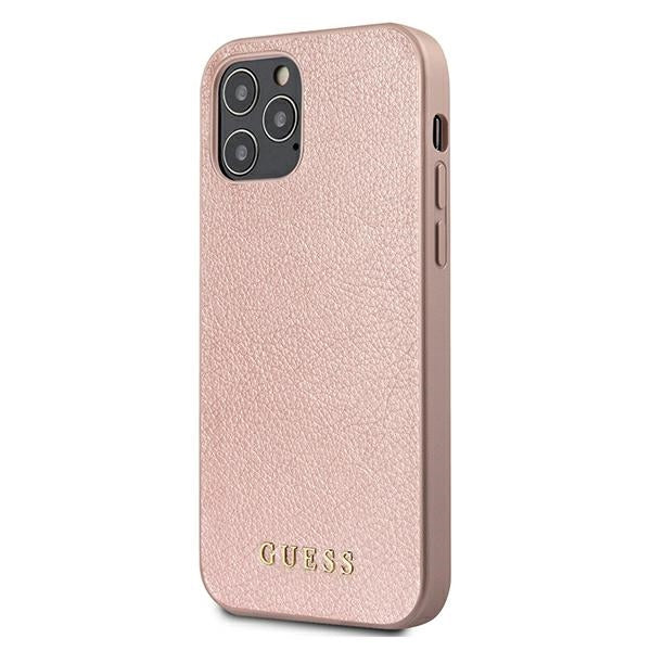 Guess Hülle für iPhone 12/12 Pro 6,1" rose gold hardCase Iridescent