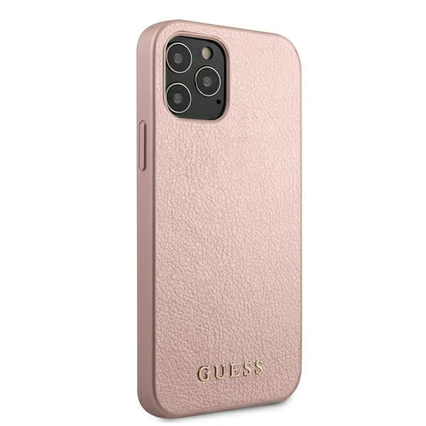 Guess Hülle für iPhone 12/12 Pro 6,1" rose gold hardCase Iridescent
