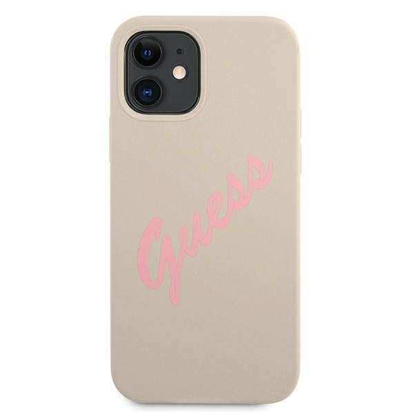guess-hulle-fur-iphone-12-mini-5-4-grau-rosa-hardcase-silikon-vintage