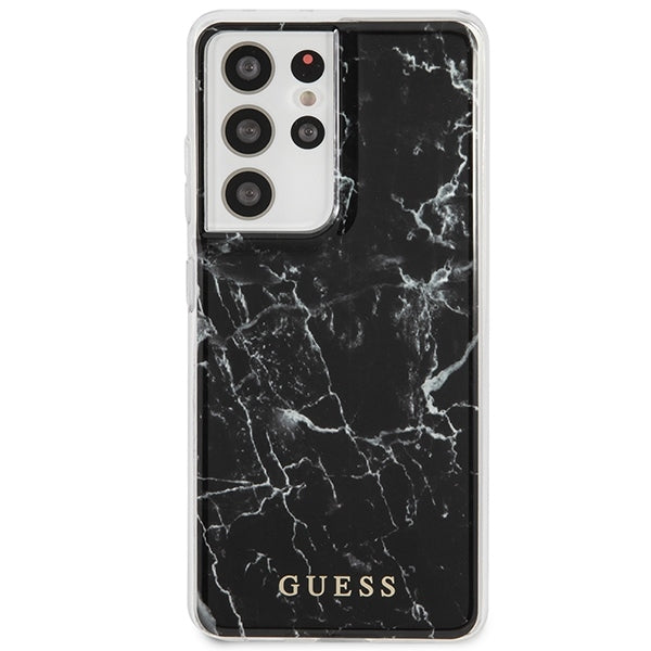guess-hulle-fur-samsung-s21-ultra-g998-schwarz-hardcase-marble