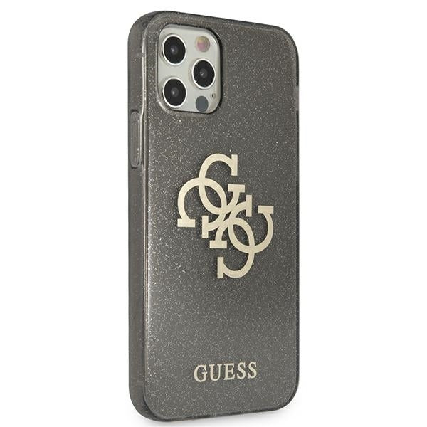 Guess Hülle für iPhone 12 Pro Max 6,7" /schwarz hard Case Glitter 4G Big Logo