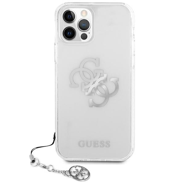Guess Hülle für iPhone 12 Pro Max 6,7" Transparent Case 4G silber Charms Collection