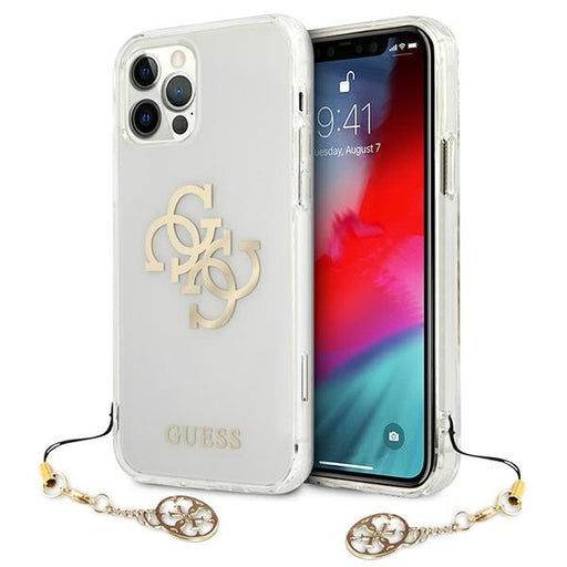 Guess Hülle für iPhone 12/12 Pro 6,1" Transparent Case 4G Gold Charms Collection