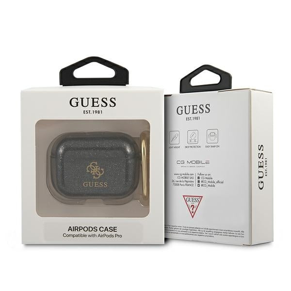 guess-airpods-pro-hulle-schwarz-glitter-collection