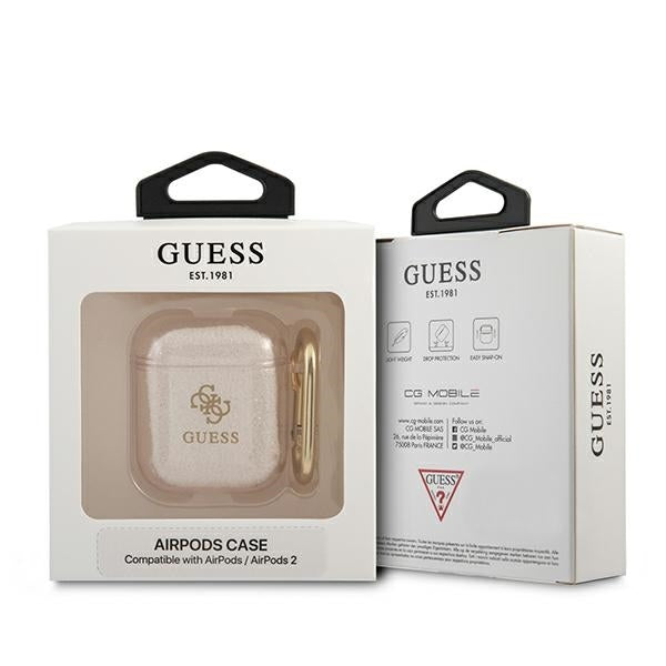 Guess Hülle Für AirPods cover /gold Glitter Collection