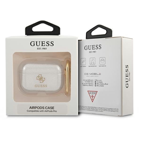 Guess AirPods Pro Hülle Transparent Glitter Collection