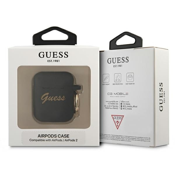 guess-hulle-fur-airpods-cover-schwarz-silikon-vintage-script