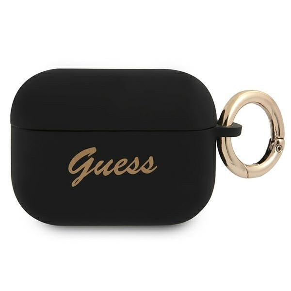 Guess Hülle Für AirPods Pro cover /schwarz Silikon Vintage Script