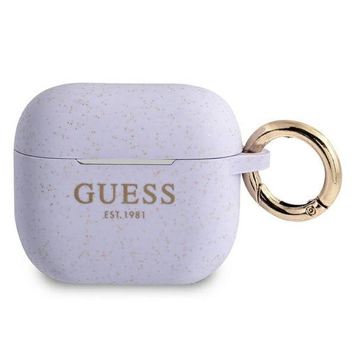 Guess Hülle für AirPods 3 cover purple Silikon Glitter
